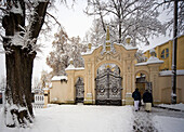 Poland Krakow On the Rock monastery gate winter