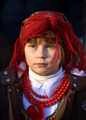 Girl at Krakowian costume  Krakowianka  Poland