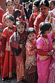 Nepal,  Kathmandu Valley,  Patan,  initiation ceremony for little girls