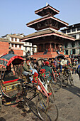 Nepal,  Kathmandu,  Durbar Square,  Narayan Temple,  rickshaws,  people