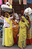 India,  Rajasthan,  Udaipur,  group of women shopping