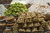 Süßigkeiten, Gebäck, Verkaufsstand im Ägyptischen Basar, Istanbul