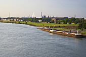 View over rver Rhine, Duisburg-Ruhrort, North Rhine-Westphalia, Germany
