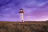 Lighthouse at Ellenbogen beach, Sylt, North Frisian Island, North Sea, Schleswig-Holstein, Germany