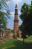 The minaretQutb Minar, New Delhi, Indian capital, India, Asia