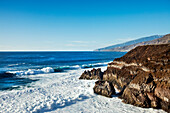 Ocean and rocky coastline in the sunlight, Las Indias, Fuencaliente, La Palma, Canary Islands, Spain, Europe