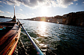 View from a boat at The Grand Harbour of Vallettta and the Three Cities, Malta, Europe