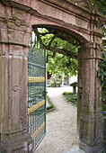 Main gate, Katz'sche Garten, Gernsbach, Black Forest, Baden-Wuerttemberg, Germany