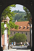 Entrance to the 1st court of the castle, Cesky Krumlov, South Bohemian Region, Czech Republic