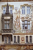 STORCH HOUSE WITH MURALS OF ST VENCESLAS, OLD TOWN SQUARE, PRAGUE, CZECH REPUBLIC