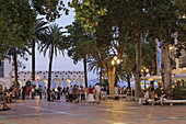 View along a promenade, Balcon de Europa, Nerja, Andalusia, Spain