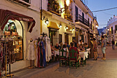 Pavement cafe in Old Town, Nerja, Andalusia, Spain