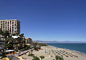 View over beach of Torremolinos, Andalusia, Spain