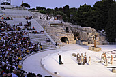 Medea performance, amphitheatre, Syracuse, Ortygia island, Sicily, Italy