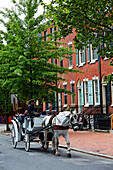 Horse cart in the olld town of Philadelphia, Pennsylvania, USA