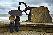 Peine de los vientos sculpture by Chillida, San Sebastian, Guipuzcoa, Basque Country, Spain