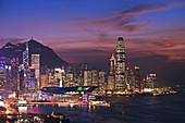 Sunset at Hong Kong Island from Causeway, Hong Kong, China  November 2008)