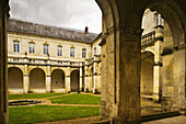 Cloister of Bec Abbey, Le Bec-Hellouin. Eure, Haute-Normandie, France