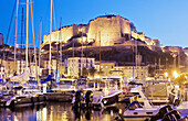 Port and citadel, Bonifacio. Corse-du-Sud, Corsica Island, France