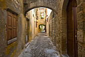 Small lane in the town, Rhodes. Dodecanese islands, Greece