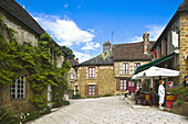 Small square, Saint-Ceneri-le-Gerei. Orne, Basse-Normandie, France