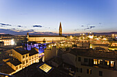 Town and Santa Maria Novella church from Hotel Astoria, Florence. Tuscany, Italy