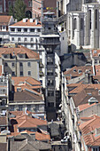 Elevador de Santa Justa, Elevador do Carmo, elevator, lift in Baixa quarter, Lisbon, Portugal