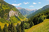 Großarl valley with mountain village Hüttschlag in the national park Hohe Tauern, valley of the malghe