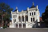 D-Wittenburg, Motel, Landkreis Ludwigslust, Mecklenburg-Vorpommern, Marktplatz, Rathaus, Tudorstil, Gotik, Historismus, Demmlerbau, Baumeister Georg Adolph Demmler, D-Wittenburg, Motel, administrative district Ludwigslust, Mecklenburg-Western Pomerania, m