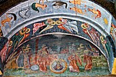 Romania,Moldavia Region,Southern Bucovina,Sucevita,Suchevitsa,Monastery,Frescos,wall paintings,biblical scenes