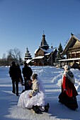 Russia,Novgorod-the-Great Region,Vitoslavlitsy,Museum of Wooden Architecture, Open Air Ethnographic Museum,Russians,Wedding ceremony