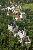 Neuschwanstein Castle from Tegelberg Mountain, Schwangau, Deutsche Alpenstrasse, Bavaria, Germany