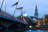 Rhein Bridge in the evening, Konstanz, Lake Constance area, Baden-Wurttemberg, Germany