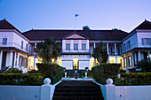 Prefecture building at dusk, Saint-Denis, Reunion island, France