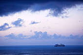 Cruiseship on the Rio de la Plata at dawn, Punta del Este, Uruguay
