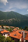 Italy, Lombardy, Lakes Region, Lake Como, Laglio, aerial town view