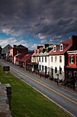 USA, West Virginia, Harpers Ferry, Harpers Ferry National Historic Park, buildings along High Street