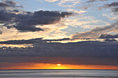 Sonnenuntergang über dem Meer, Playa de Santiago, Südküste, Gomera, Kanarische Inseln, Spanien, Europa
