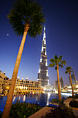 Burj Khalifa, Burj Chalifa in the evening, Dubai, UAE, United Arab Emirates, Middle East, Asia