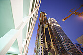 Building sites in the evening, Dubai, UAE, United Arab Emirates, Middle East, Asia