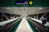 Escalator at the subway station Financial Centre, Sheikh Zayed Road, Dubai, UAE, United Arab Emirates, Middle East, Asia