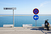 Signs at the port of Barcelona, Spain, Europe
