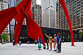 Alexander Calder sculpture The Flamingo, Federal Plaza Square, Chicago, Illinois, USA