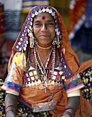 Anjuna market jewelery trader, Goa, India
