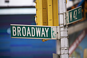 Broadway street sign, New York City, USA