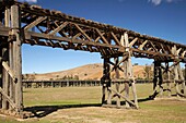 Historic Timber Railway Bridge 1903, Gundagai, Southern New South Wales, Australia