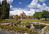 Government gardens and the former Bathhouse now a museum Rotorua New Zealand