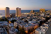Stadtansicht im Abendrot, Tel Aviv, Israel, Naher Osten