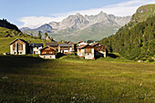 Houses, Oberhalbstein, Canton of Grisons, Switzerland