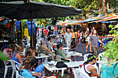 People at street cafes at Khaosan quarter, Bangkok, Thailand, Thailand, Asia